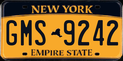 NY license plate GMS9242