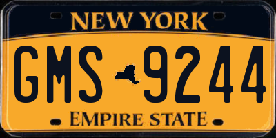 NY license plate GMS9244