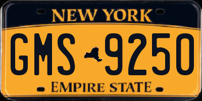 NY license plate GMS9250