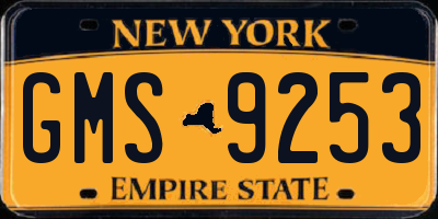 NY license plate GMS9253