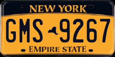 NY license plate GMS9267