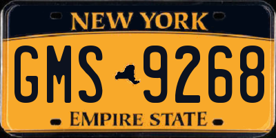 NY license plate GMS9268