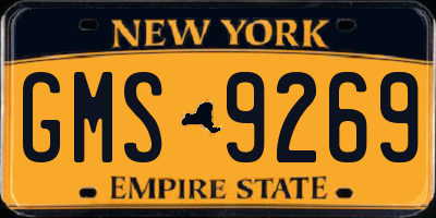 NY license plate GMS9269