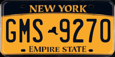 NY license plate GMS9270