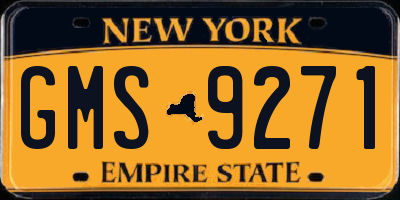 NY license plate GMS9271