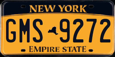 NY license plate GMS9272