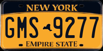 NY license plate GMS9277