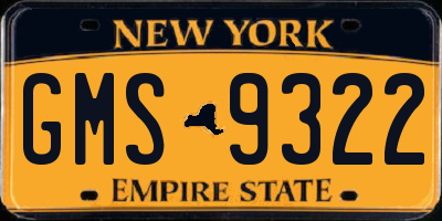 NY license plate GMS9322