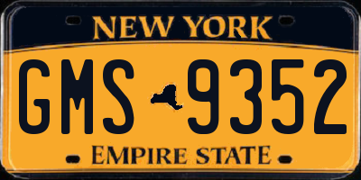 NY license plate GMS9352