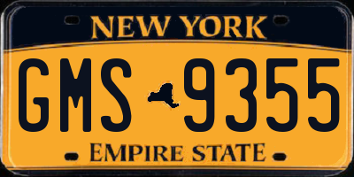 NY license plate GMS9355