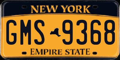 NY license plate GMS9368