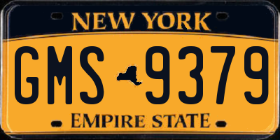 NY license plate GMS9379