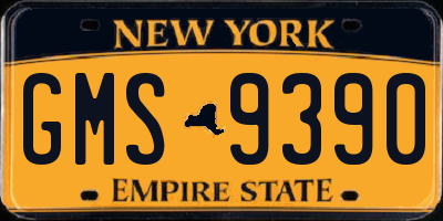 NY license plate GMS9390