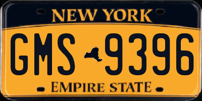 NY license plate GMS9396