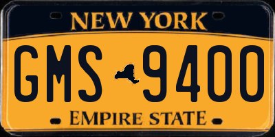 NY license plate GMS9400