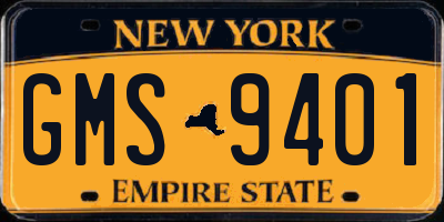 NY license plate GMS9401