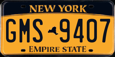 NY license plate GMS9407