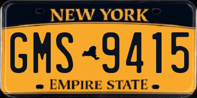 NY license plate GMS9415
