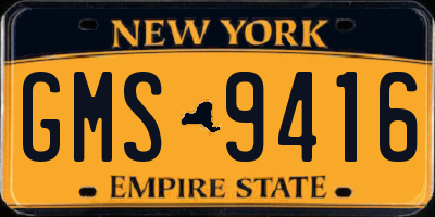 NY license plate GMS9416