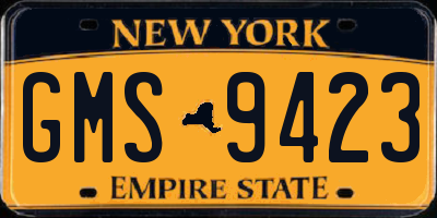 NY license plate GMS9423
