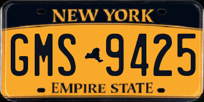 NY license plate GMS9425