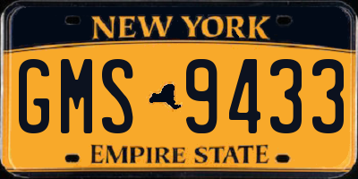 NY license plate GMS9433
