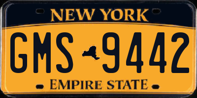 NY license plate GMS9442