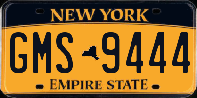NY license plate GMS9444
