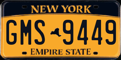 NY license plate GMS9449