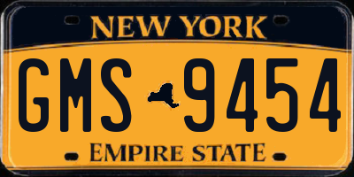 NY license plate GMS9454