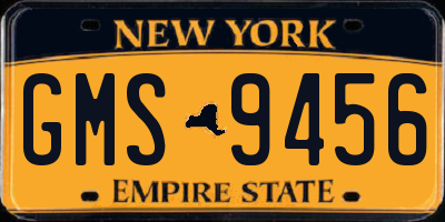 NY license plate GMS9456