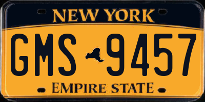 NY license plate GMS9457