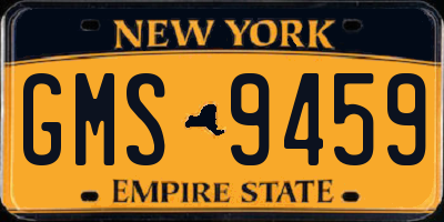 NY license plate GMS9459