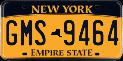 NY license plate GMS9464