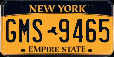NY license plate GMS9465