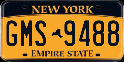 NY license plate GMS9488