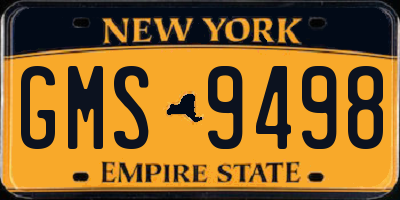 NY license plate GMS9498
