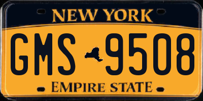 NY license plate GMS9508