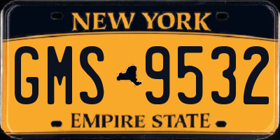 NY license plate GMS9532