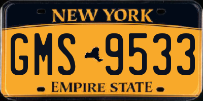 NY license plate GMS9533