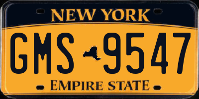 NY license plate GMS9547