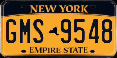 NY license plate GMS9548
