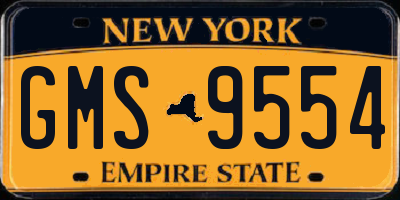 NY license plate GMS9554