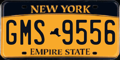 NY license plate GMS9556