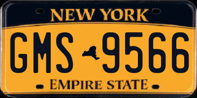 NY license plate GMS9566