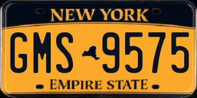 NY license plate GMS9575