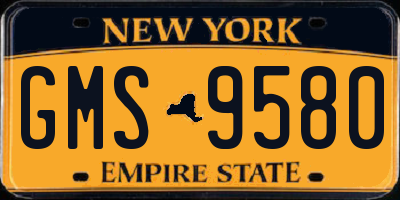 NY license plate GMS9580