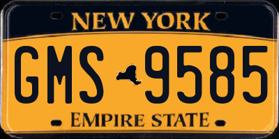 NY license plate GMS9585