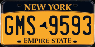 NY license plate GMS9593