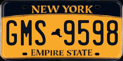 NY license plate GMS9598